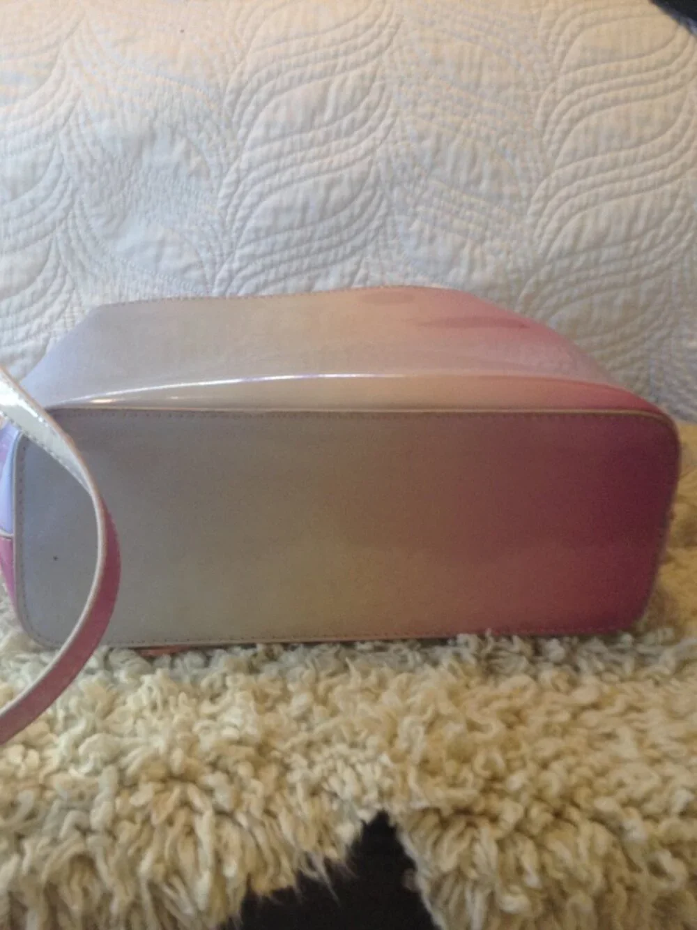 VTG 90's Betsey Johnson Gigi 3 Ombre Patent Satchel Y2K Unique Chic Retro Classy